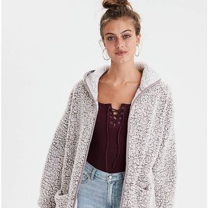 Fuzzy teddy sherpa cardigan